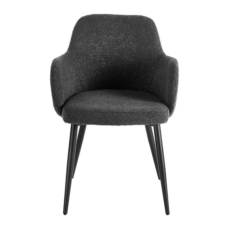 Side view of 4RICO Intra black sherpa chair for salon seating