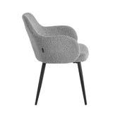 Angled view of 4RICO Intra grey chair with black metal legs