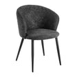 4RICO Verso black sherpa chair with contoured backrest and black metal legs