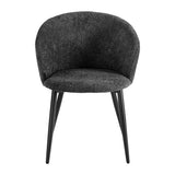 4RICO Verso black sherpa chair with contoured backrest and black metal legs