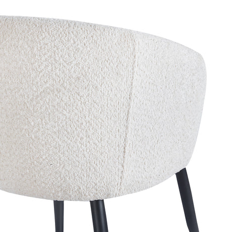 4RICO Verso white sherpa chair with contoured backrest and black metal legs