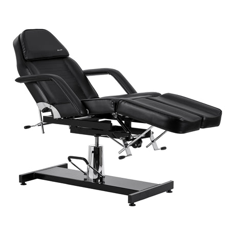 Hydraulic black salon chair with reclining backrest for studios