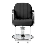 Black GABBIANO Hairdressing Chair Gabbiano Acri with adjustable height and cushioned seat, featuring modern salon design.