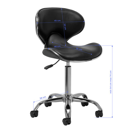 Gabbiano cosmetic stool Q-4599 black V2 - BVShop