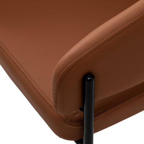 4RICO Novo brown synthetic leather chair with rounded backrest