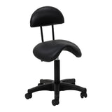 مقعد تجميل أسود ACTIVESHOP 6001 بتصميم السرج ومسند ظهر