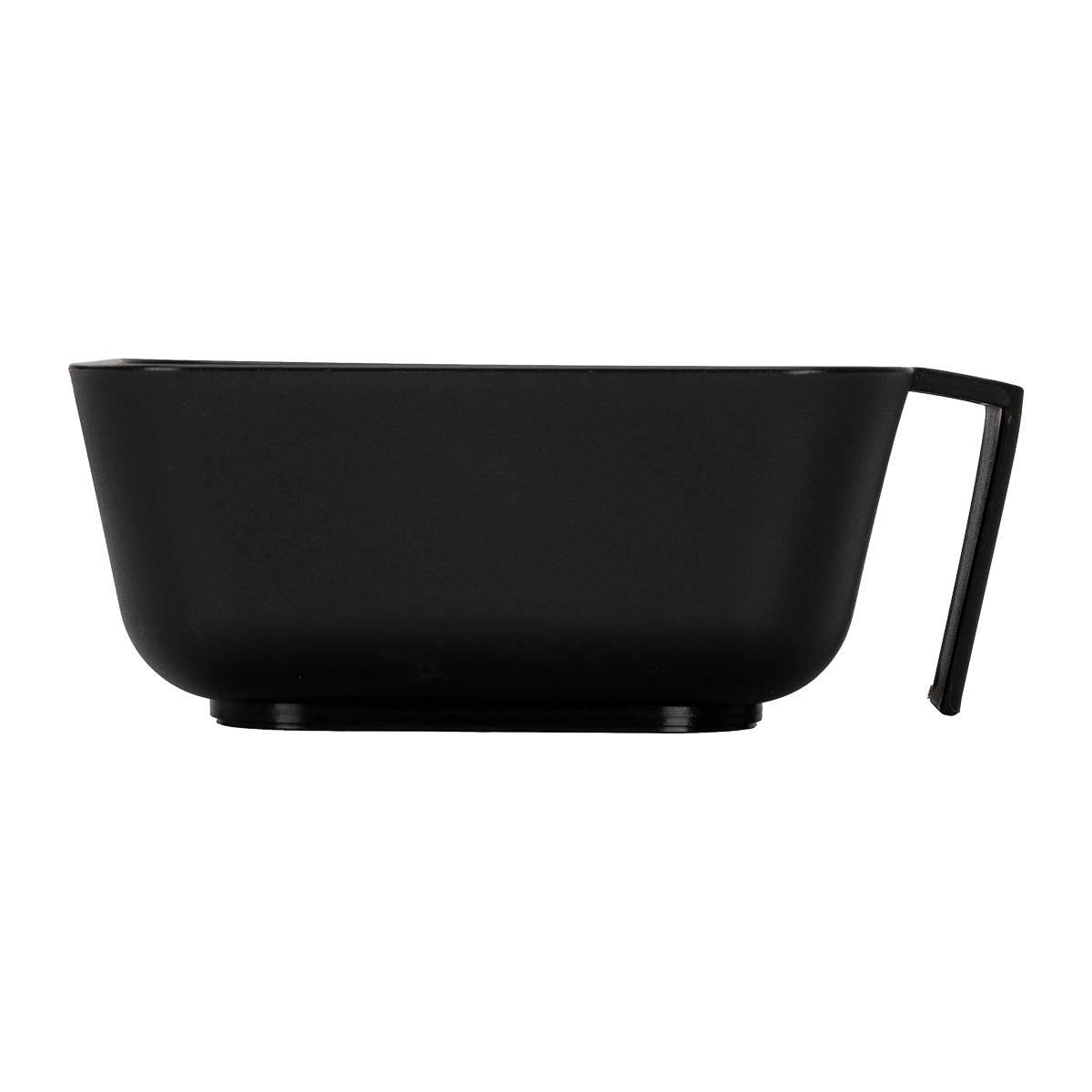 Black C-19 plastic dye mixing bowl with handle for hair coloring