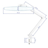 Elegante white tabletop workshop lamp with clamp mount