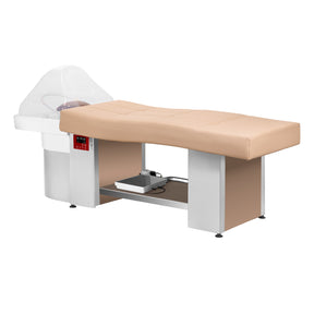 Gabbiano Head Spa 017 beige hair washing bed with padded headrest and ergonomic design for comfortable hair treatments