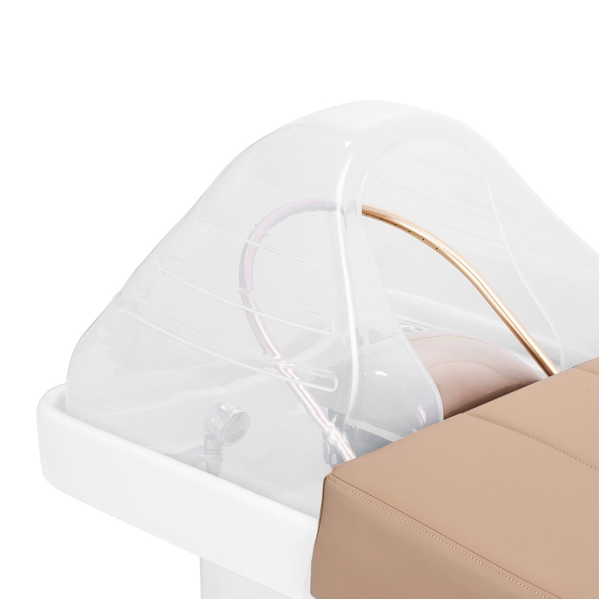 Gabbiano Head Spa 017 beige hair washing bed with padded cushion and adjustable headrest for comfortable hair treatments