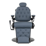 Gabbiano Francesco second class barber chair in graphite with wide padded seat and brushed frame