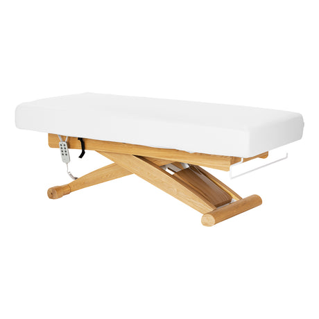 Sillon Siesta سرير SPA كهربائي – أبيض، قاعدة بني فاتح · منظر عام