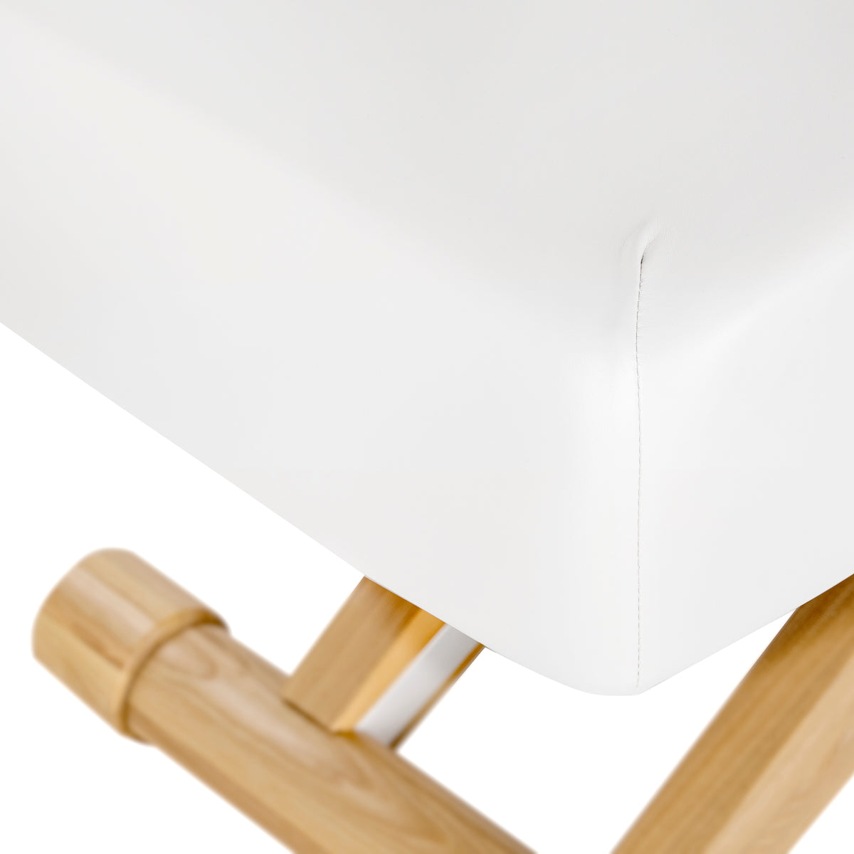 Sillon Siesta سرير SPA كهربائي – أبيض، قاعدة بني فاتح · قاعدة خشبية