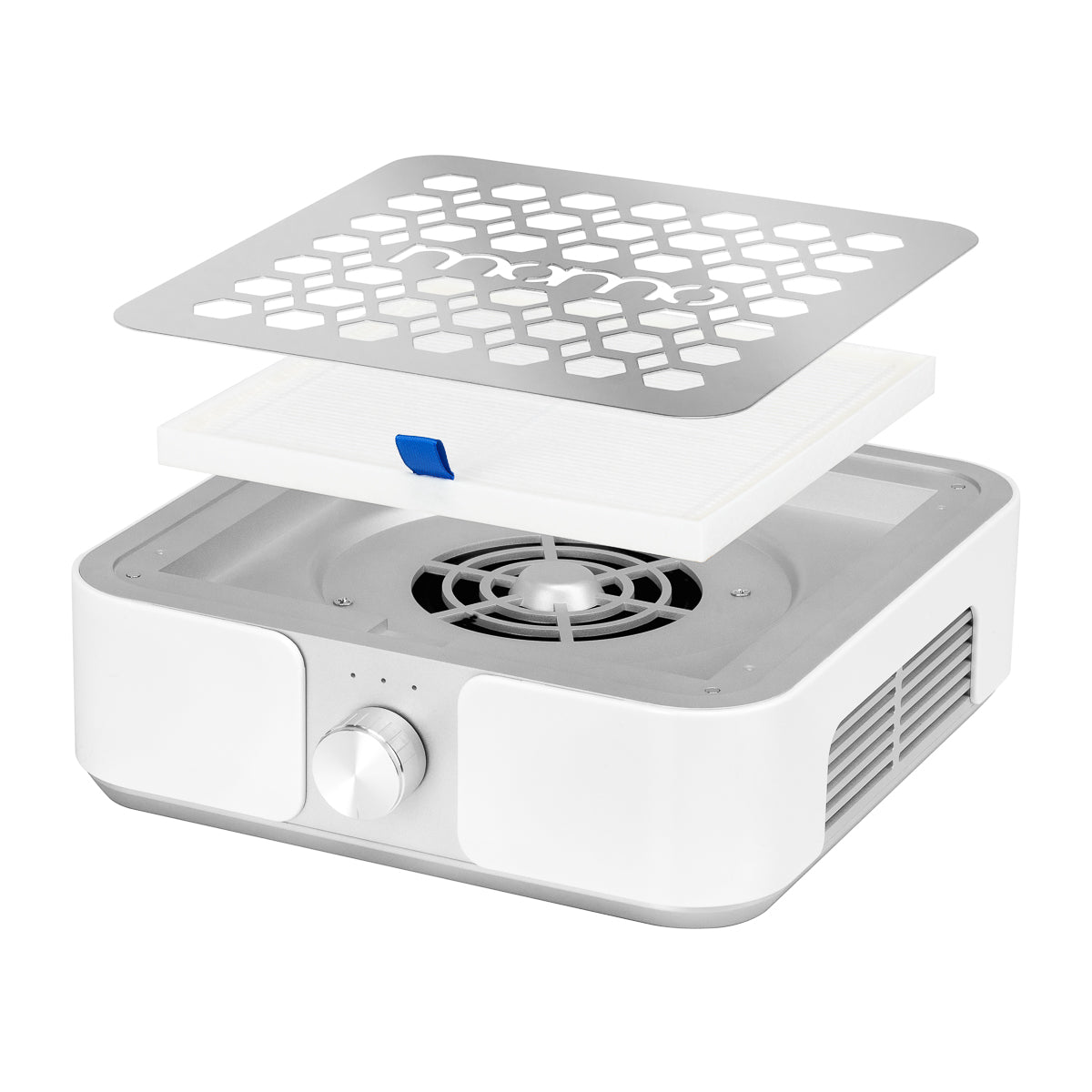 White MOMO P30 nail dust absorber with EXO Silent SX7 drill set
