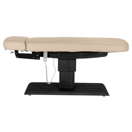 سرير SPA كهربائي Sillon Relax – بيج، قاعدة بلون أسود · منظر جانبي