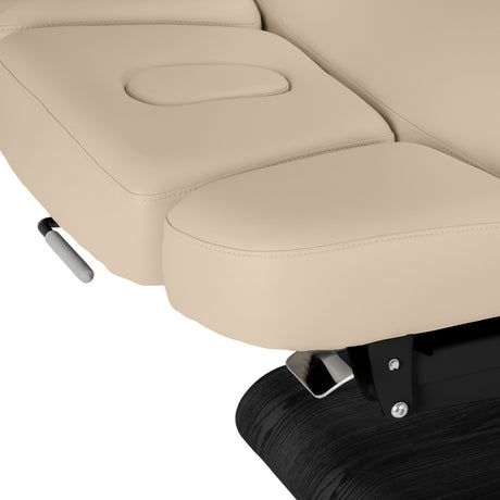 سرير SPA كهربائي Sillon Relax – بيج، قاعدة بلون أسود · مسند الرأس