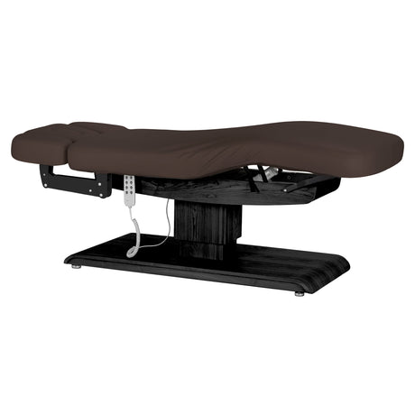 سرير SPA كهربائي Sillon Relax – بني داكن، قاعدة بلون أسود · منظر عام