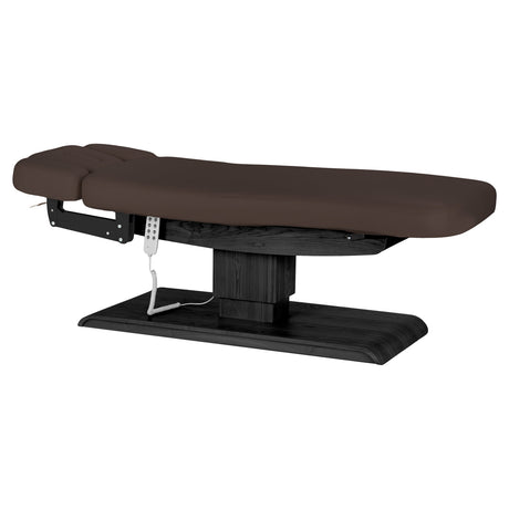 سرير SPA كهربائي Sillon Relax – بني داكن، قاعدة بلون أسود · منظر عام