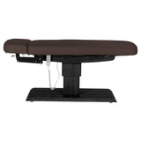 سرير SPA كهربائي Sillon Relax – بني داكن، قاعدة بلون أسود · منظر جانبي