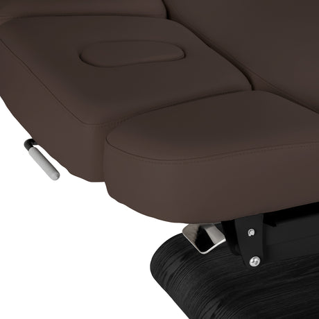 سرير SPA كهربائي Sillon Relax – بني داكن، قاعدة بلون أسود · مسند الرأس