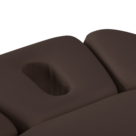 سرير SPA كهربائي Sillon Relax – بني داكن، قاعدة بلون أسود · فتحة الوجه