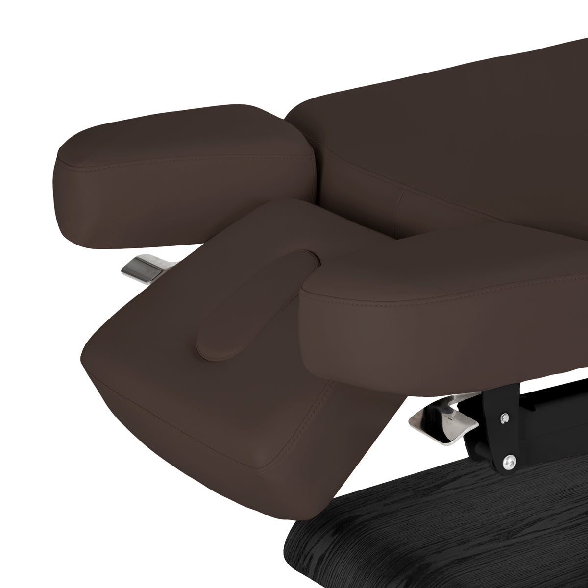 سرير SPA كهربائي Sillon Relax – بني داكن، قاعدة بلون أسود · جوانب مسند الرأس