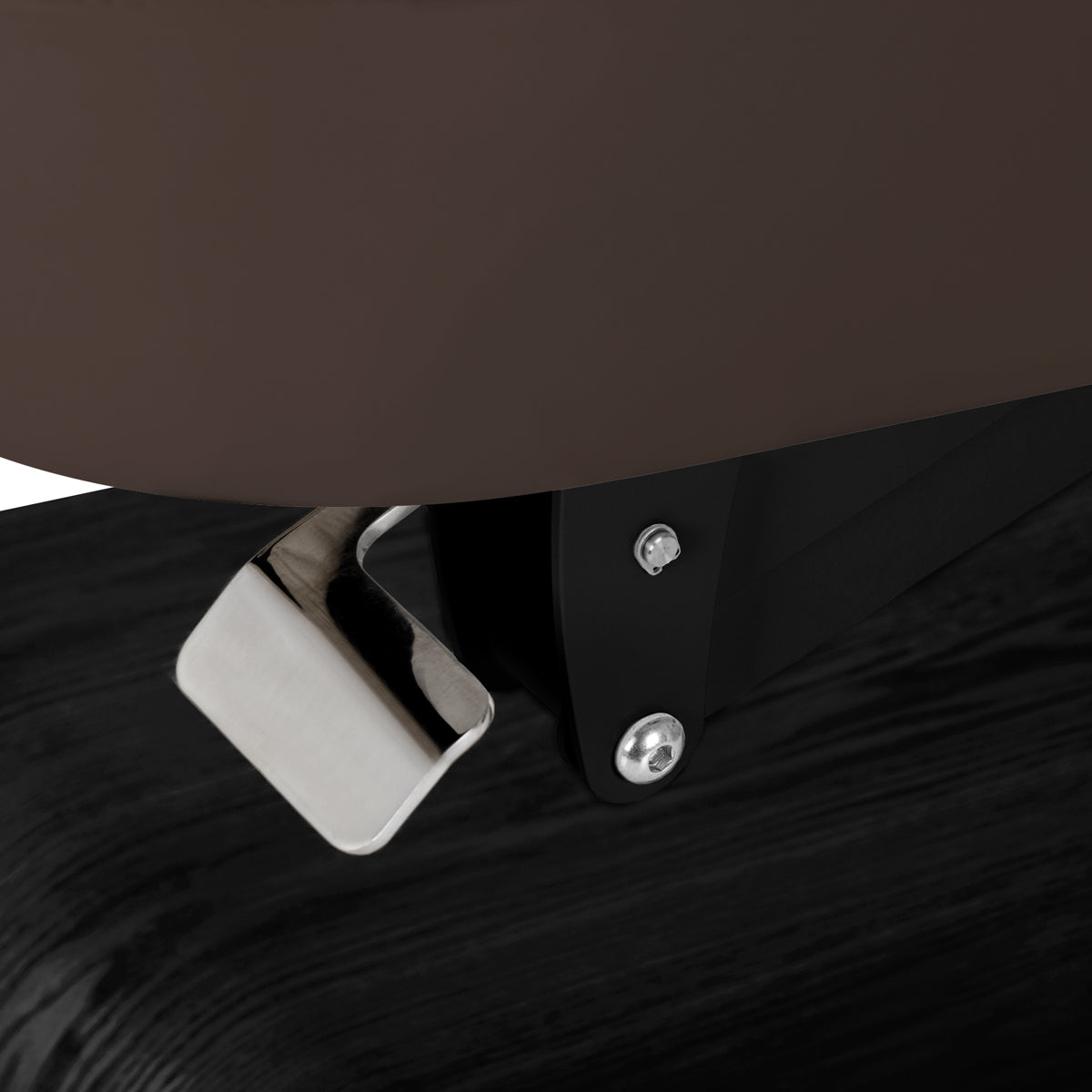 سرير SPA كهربائي Sillon Relax – بني داكن، قاعدة بلون أسود · تفصيل التثبيت