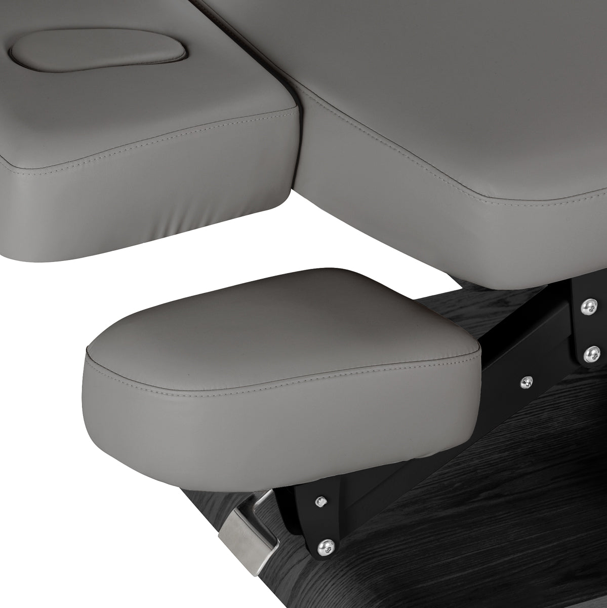 سرير SPA كهربائي Sillon Relax – رمادي، قاعدة بلون أسود · رف الذراعين