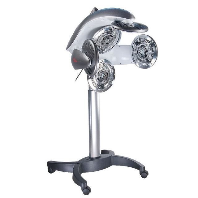 Beauty System Infrazone BB-6082E standing device in silver gray with control panel and heating panels visible.