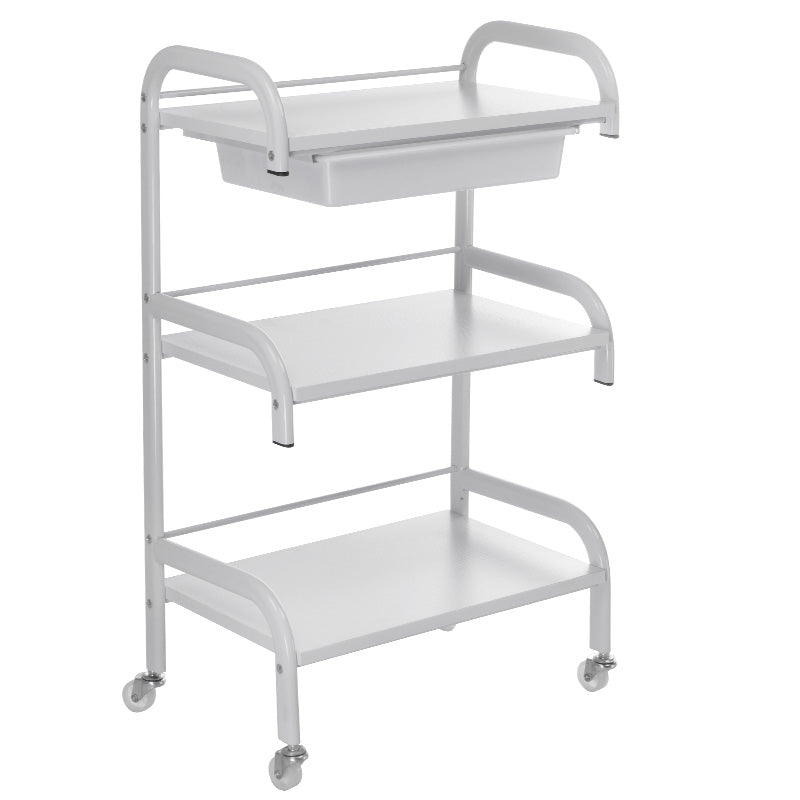 Beauty System cosmetic cabinet NG-ST026 with multiple compartments and mirror for organized makeup and skincare storage.