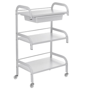 Beauty System cosmetic cabinet NG-ST026 with multiple compartments and mirror for organized makeup and skincare storage.