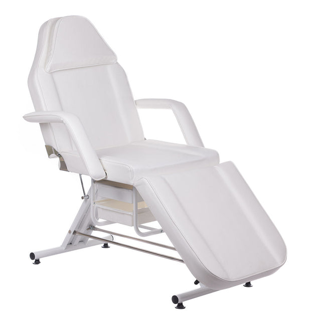 White cosmetic chair with built-in troughs, model BW-262A by Beauty System, designed for salon or spa treatments.