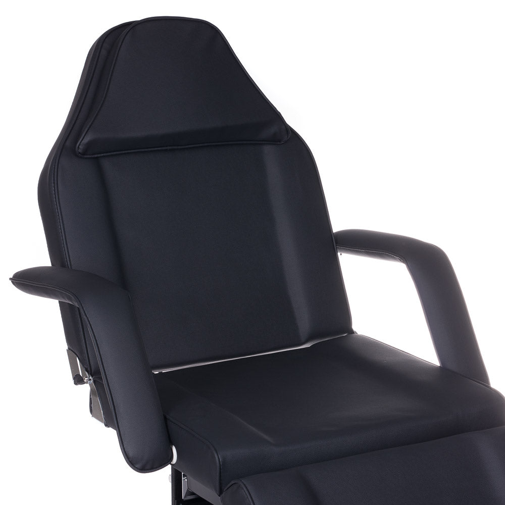 Black cosmetic chair with trays from Beauty System BW-262A, featuring adjustable seating and built-in storage for salon use.
