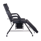 Black cosmetic chair with trays, model BW-262A by Beauty System, featuring adjustable height and comfortable seating for beauty salons.