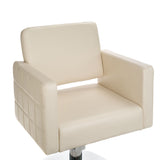 Cream Ernesto BM-6302 Hairdressing Chair by Beauty System with cushioned seat and backrest, adjustable height and sturdy base.