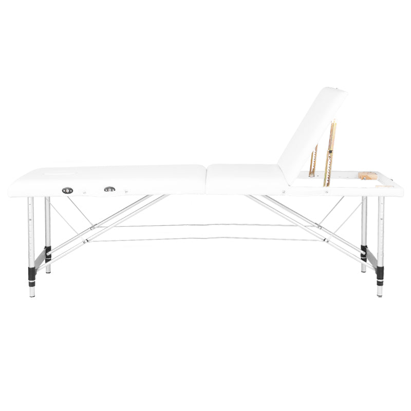 3-section aluminum comfort massage table, white - BVShop