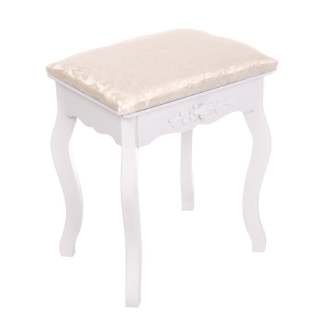 White NINA Dressing Table with LED Mirror + Stool - BVShop