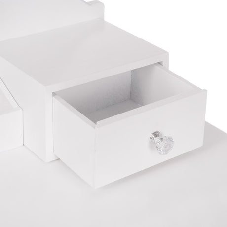 White MONICA vanity table with LED mirror + stool - BVShop