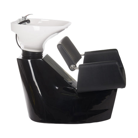 Black Vito BH-8022 hair wash station by Beauty System with sink and adjustable chair for salon use