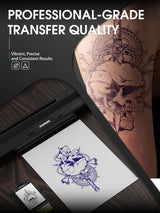 Mast DragonHawk A4 wireless thermal tattoo stencil printer showing the device with control buttons and paper tray.