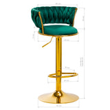 4Rico Bar Hocker QS-B313a green velvet - BVShop