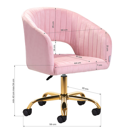 4Rico swivel chair QS-OF212G pink - BVShop