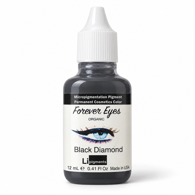 Li Pigments Forever Eyes Black Diamond Pigment 12ml - bottle on white background with soft shadow