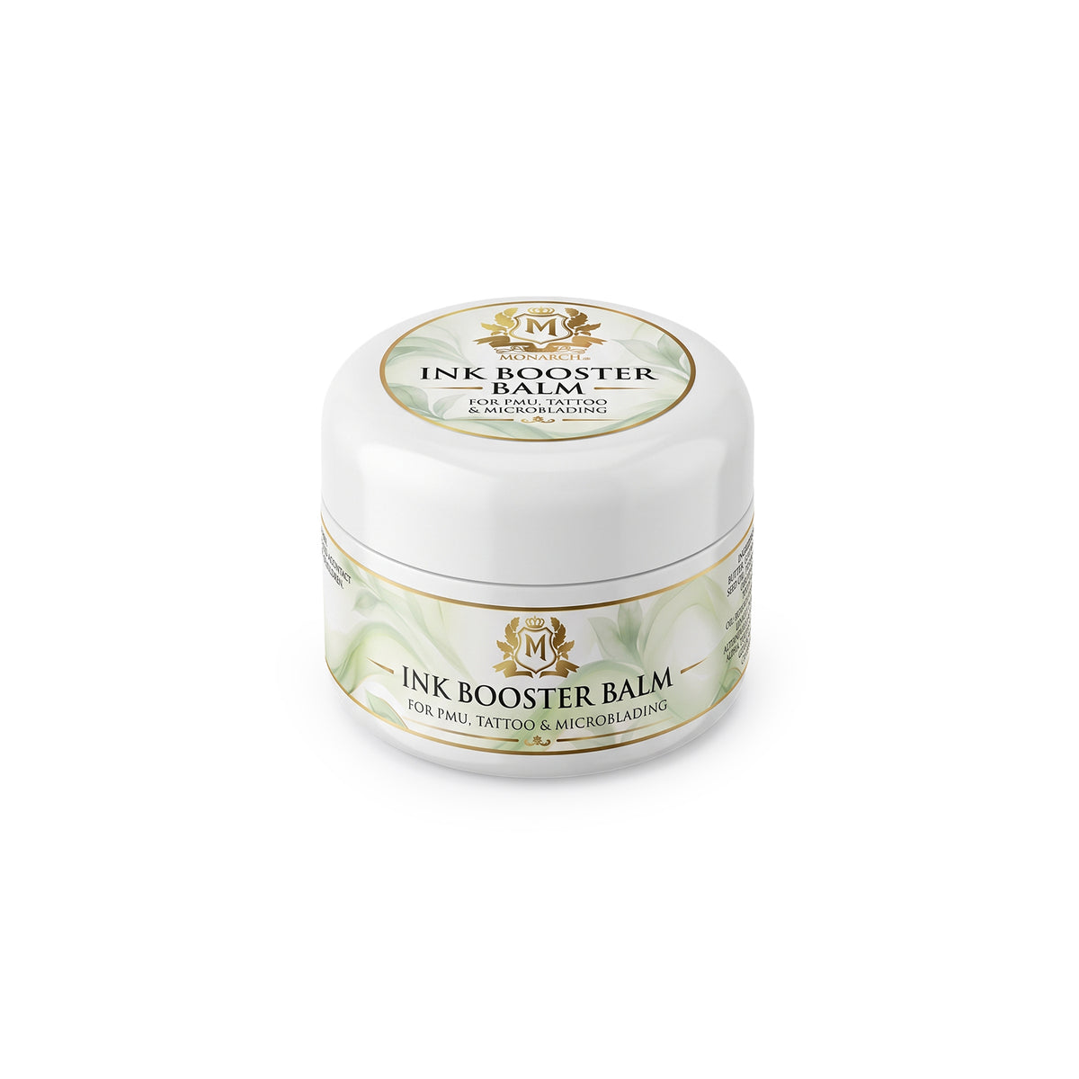 Skin Monarch Ink Booster Balm 30مل, منظر بزاوية يظهر الغطاء والملصق الأمامي