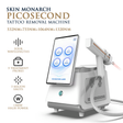 Skin Monarch Picosecond tattoo removal laser machine with 1500W power, featuring a sleek design and control panel for professional use.