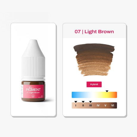 The Pigment 07 Light Brown brow PMU pigment shade detail
