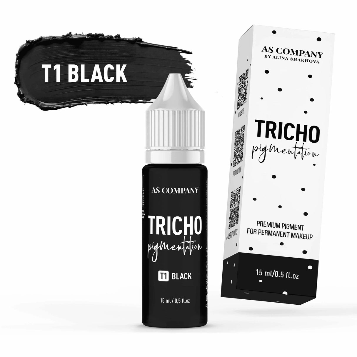 شركة AS T1 أسود (تصبغ الشعر) 15ml