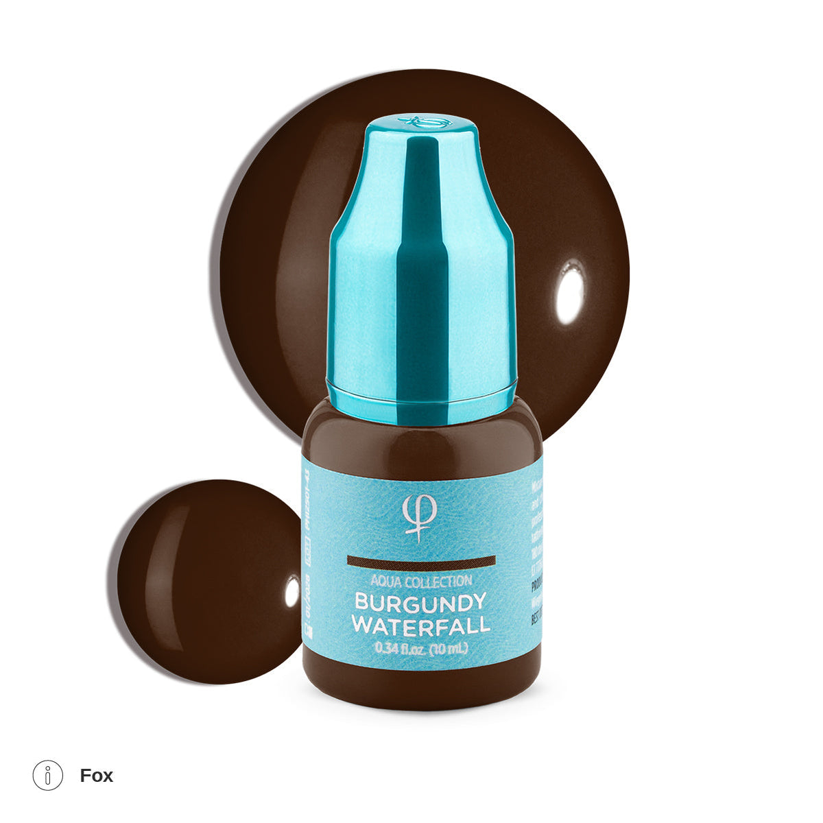 PhiAcademy PMU Aqua Burgundy Waterfall Pigment 10ml on a light background
