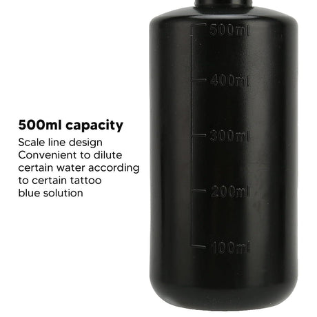Black Plastic Wash Bottle 500ml - BVShop