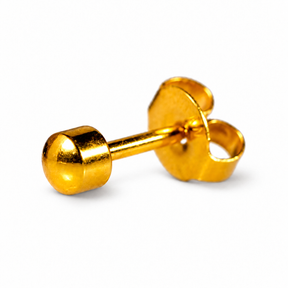 Caflon Blu Piercing Earrings Ball 4 mm (24ct Gold Plated)